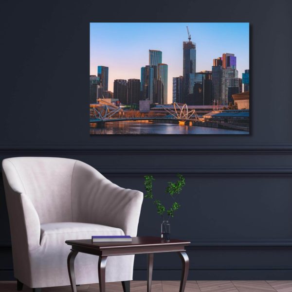 Canvas Print of A Melbourne City Sunrise, Victoria in Sitting Room