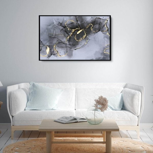 Canvas Print of Alcohol Ink Painting in Living Room