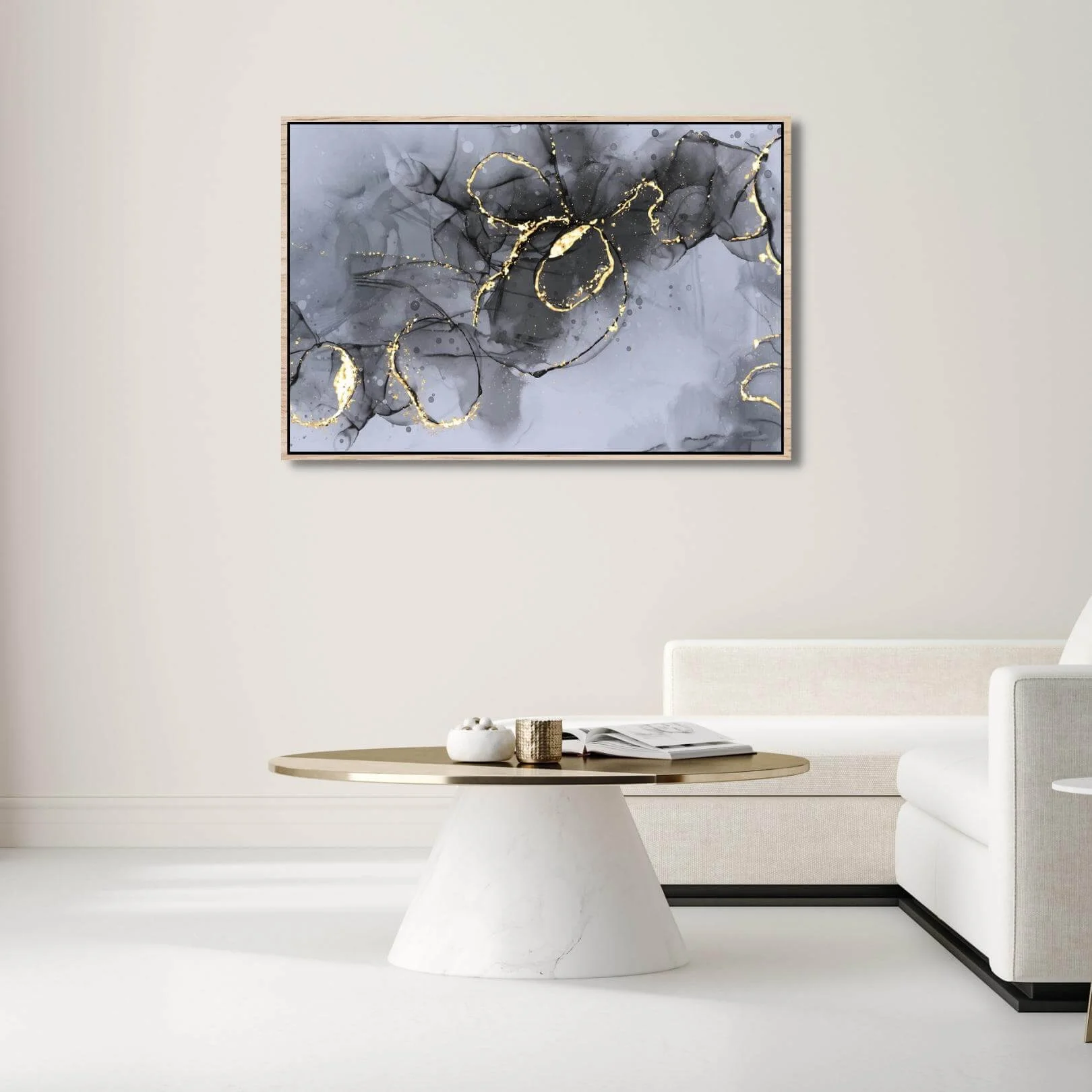 Canvas Print of Alcohol Ink Painting in Living Room