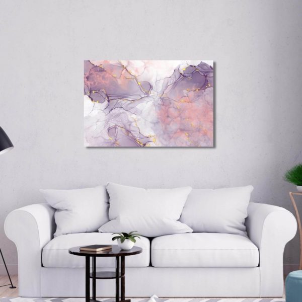 Canvas Print of Alcohol Ink Painting in Living Room
