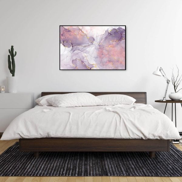 Canvas Print of Alcohol Ink Painting in Bedroom