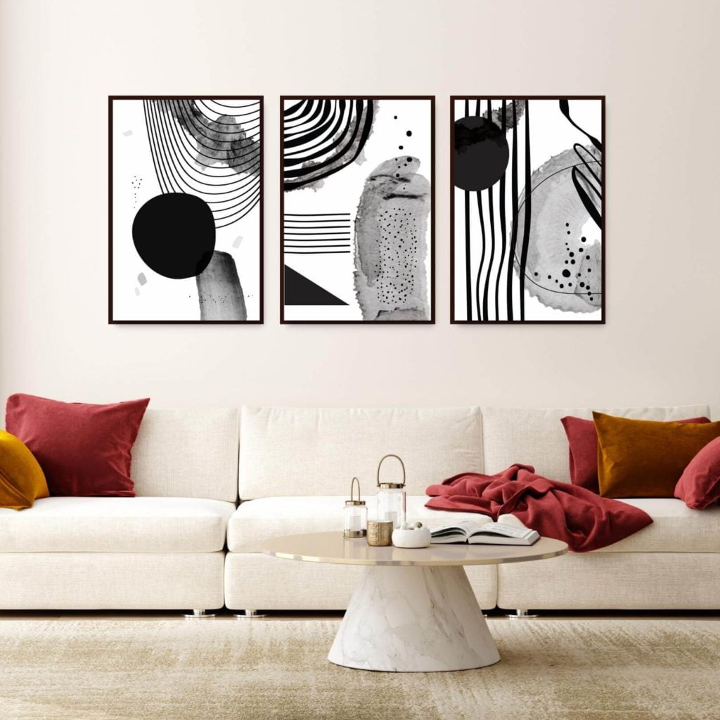 Black and White Watercolor Abstract - MEM Prints