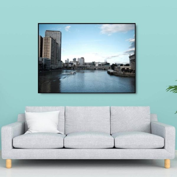 Canvas Print of Boat on Pasig River in Living Room
