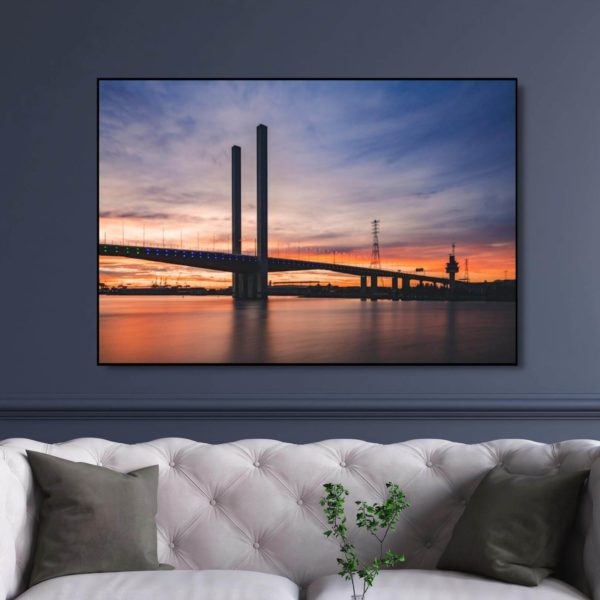 Canvas Print of Bolte Bridge Sunset landscape, Melbourne, Victoria in Living Room