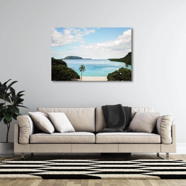 Canvas Print of Champagne Beach in Living Room
