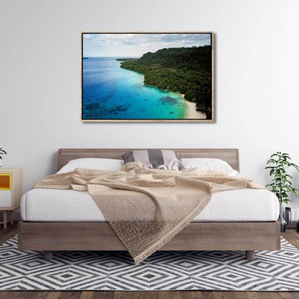 Canvas Print of Champagne Beach in Bedroom