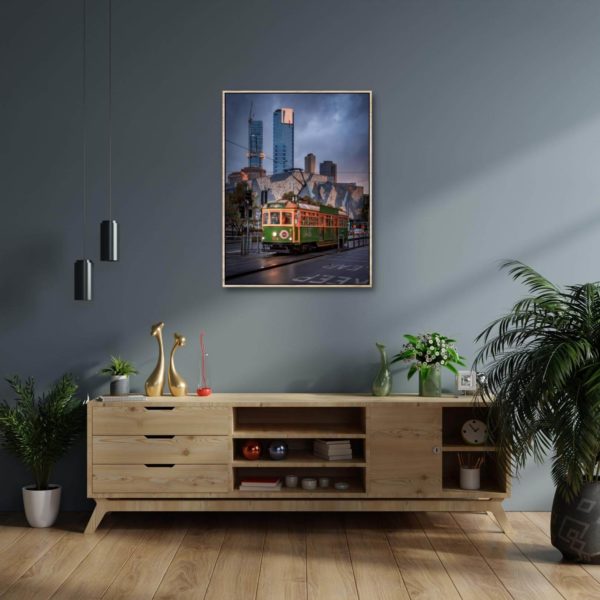 Canvas Print of City Circle W Class Tram, Melbourne, Victoria in Living Area