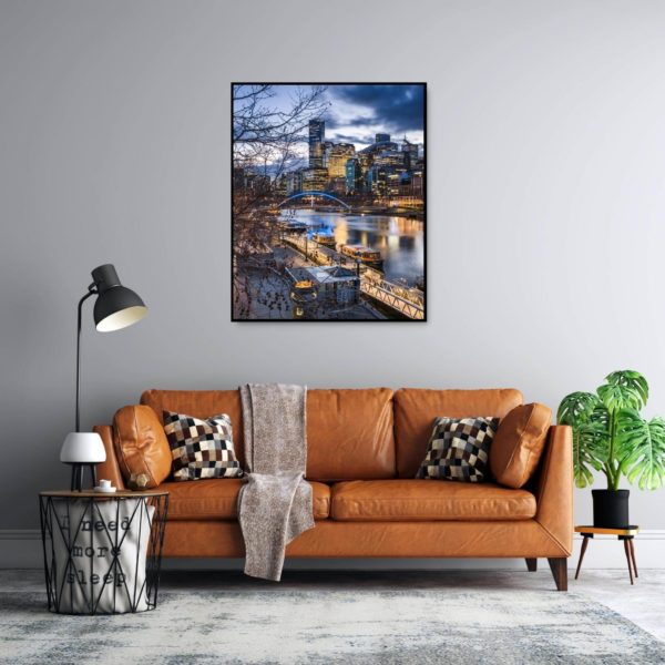 Canvas Print of City Views From Princes Bridge, Melbourne, Victoria in Living Room