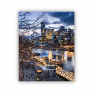 Canvas Print of City Views From Princes Bridge, Melbourne, Victoria