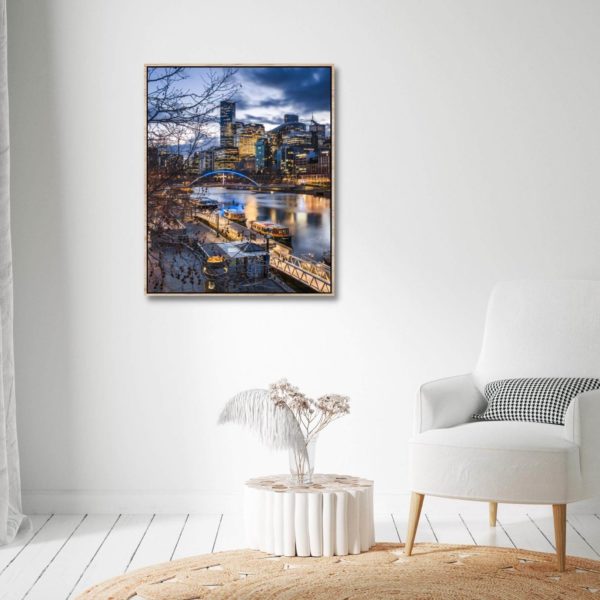 Canvas Print of City Views From Princes Bridge, Melbourne, Victoria in Sitting Room