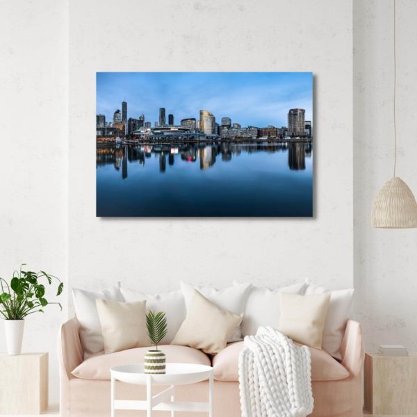 Canvas Print of Docklands Panorama, Melbourne, Victoria in Living Room