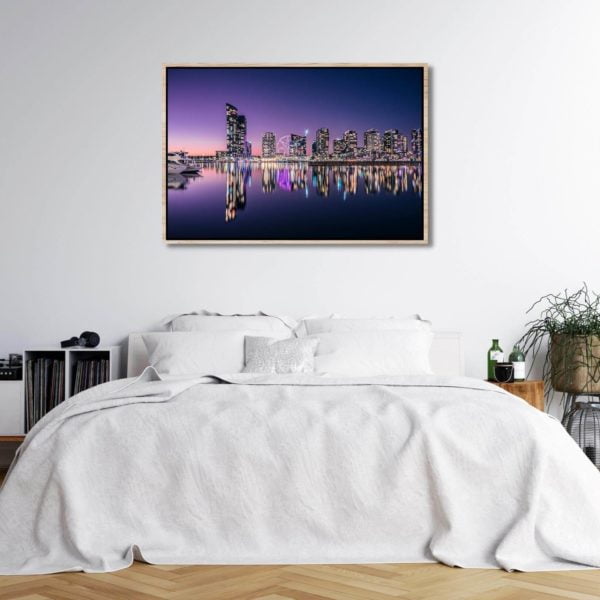 Canvas Print of Docklands Reflections, Melbourne, Victoria in the Bedroom