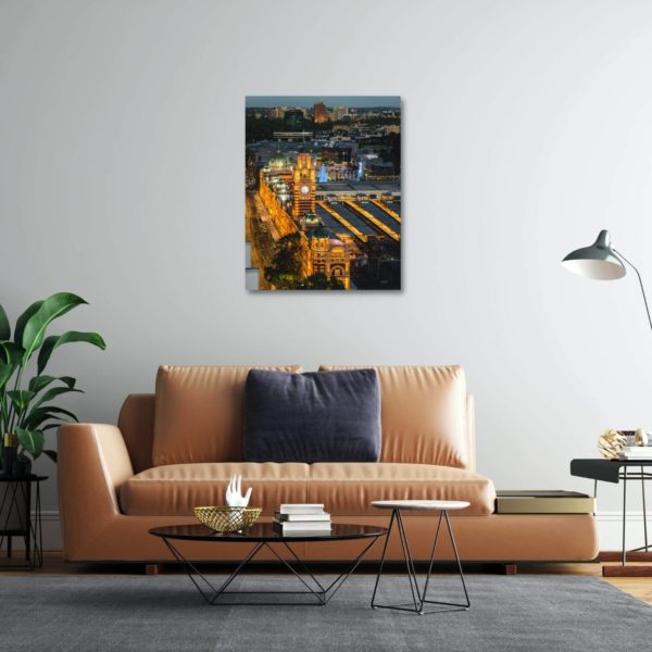 Canvas Prints of Flinders Street Station, Melbourne From Above in Living Area