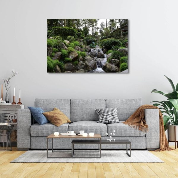 Canvas Print of Tropical Falls in Living Room