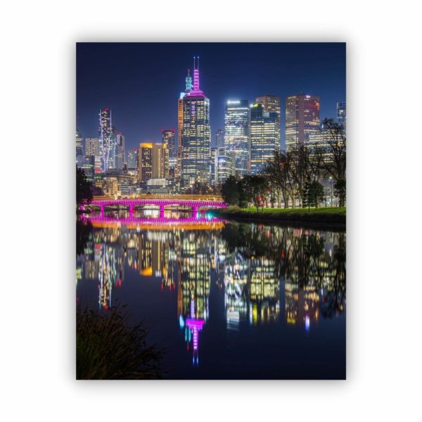 Canvas print of Yarra River Night Reflections