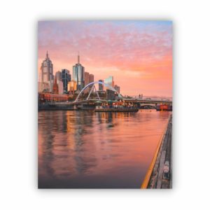 Canvas Print of Yarra River Sunset, Melbourne, Victoria