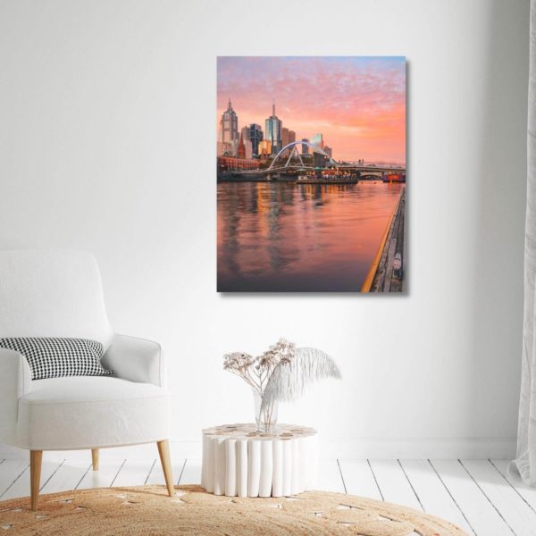 Canvas Print of Yarra River Sunset, Melbourne, Victoria in Sitting Room