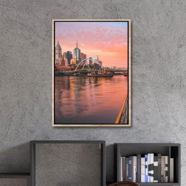 Canvas Print of Yarra River Sunset, Melbourne, Victoria in the Study