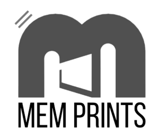 MEM Prints logo in black colour