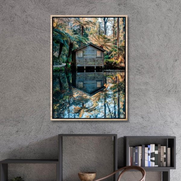 Canvas Print of Alfred Nicholas Gardens Boathouse, Melbourne, Victoria in Study