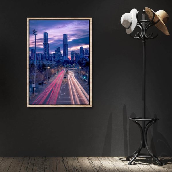 Canvas Print of Olympic Boulevard Light Trails, Melbourne, Victoria in Entrance