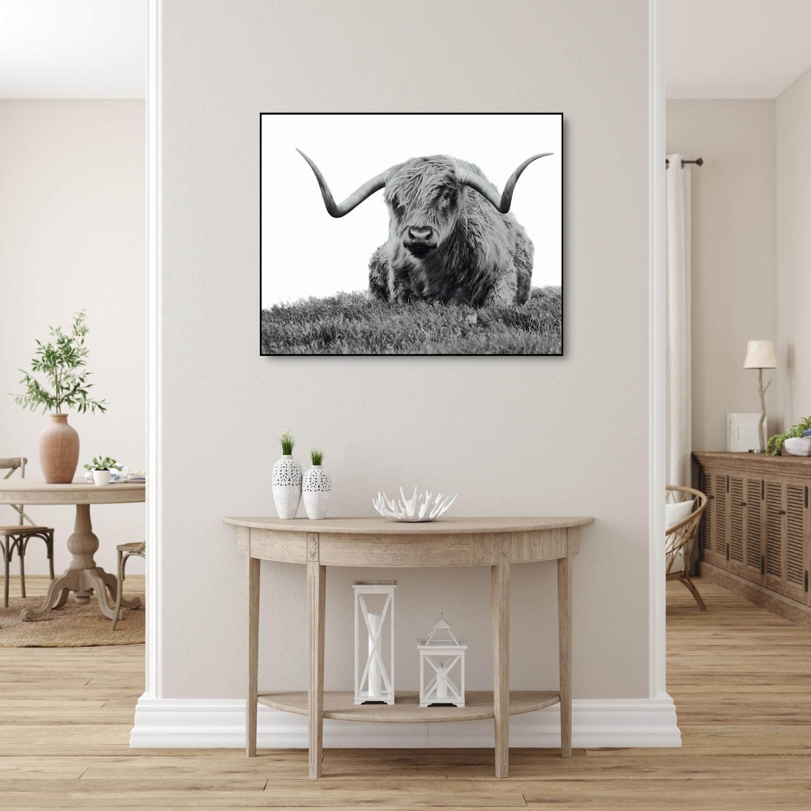 Highland Cow in Black and White - MEM Prints
