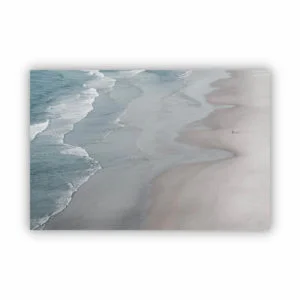 Wall art canvas print of waves coming to the beach.