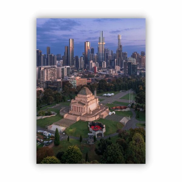 a beautiful aerial photography of the shrine or remembrance for your wall decor.