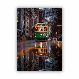 Stunning photography of the w class tram of melbourne city.