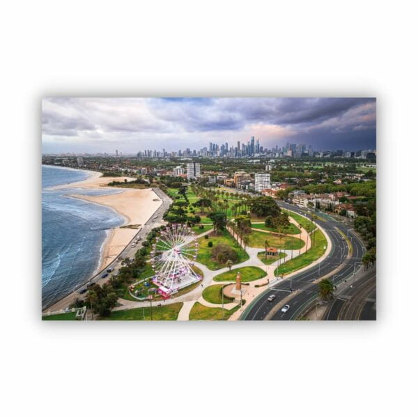 beautiful aerial view of melbourne city from St Kilda