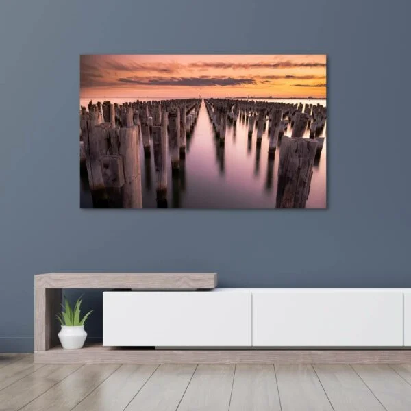 canvas print of amazing colours during sunset from the Princess Pier.