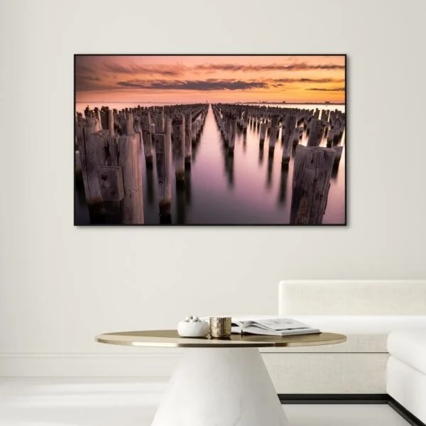 canvas print of amazing colours during sunset from the Princess Pier.