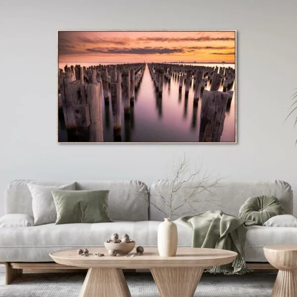 canvas print of amazing colours during sunset from the Princess Pier.