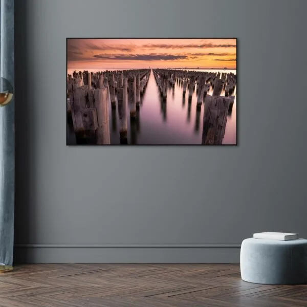 canvas print of amazing colours during sunset from the Princess Pier.