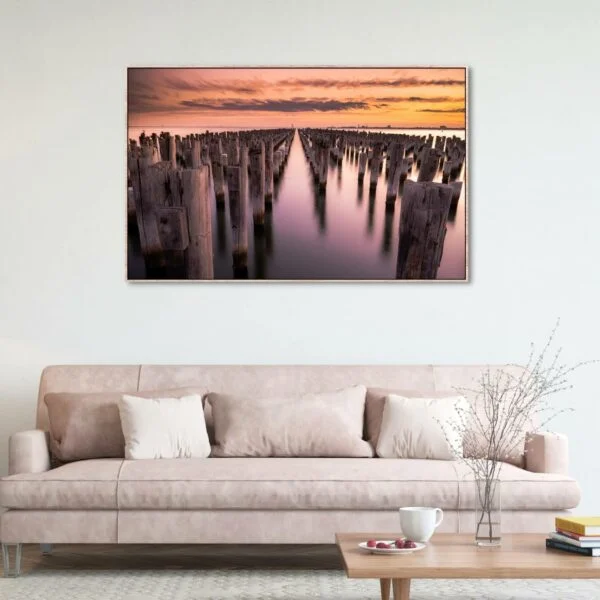 canvas print of amazing colours during sunset from the Princess Pier.