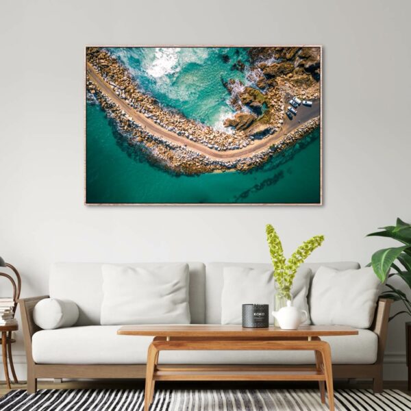 top view photography of Seal rocks in Narooma in beautiful colours perfect for canvas print.