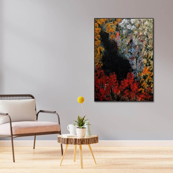 canvas artwork of abstract painting of flowers in pastel colours