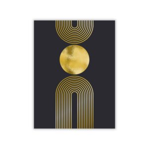 black and gold abstract artwork on canvas print