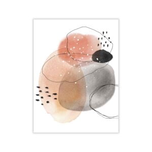 canvas print of abstract artwork with pink grey and black colours