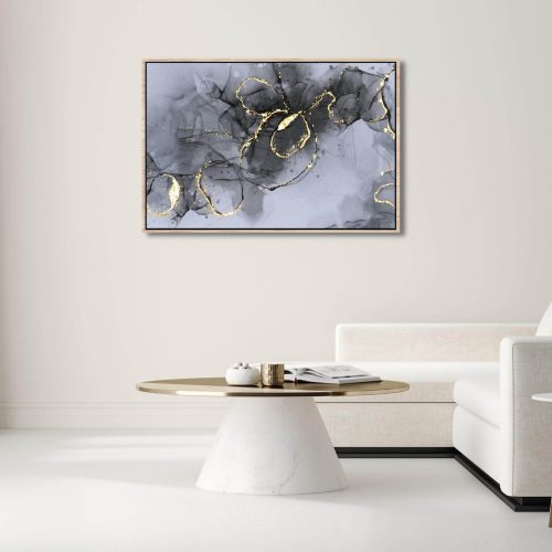 Canvas Print of Alcohol-Ink-Painting in Living Room